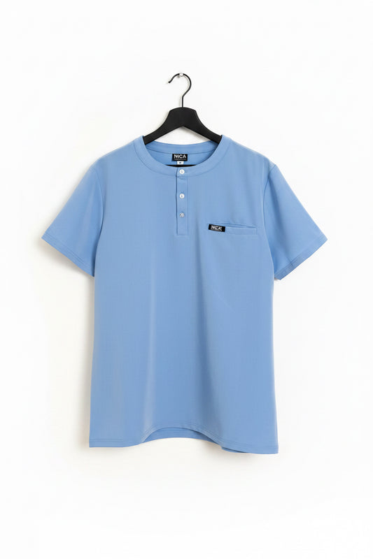 Scrubs Homme – Ensemble Pantalon Droit & Haut Col 3 Boutons