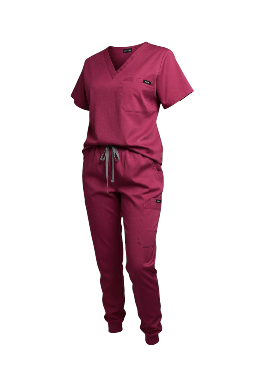 Ensemble de Sarraus Médicaux Rose Violet Style Jogger