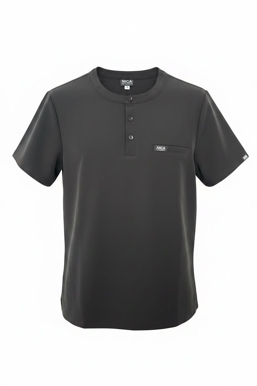 Scrubs Homme – Ensemble Pantalon Droit & Haut Col 3 Boutons