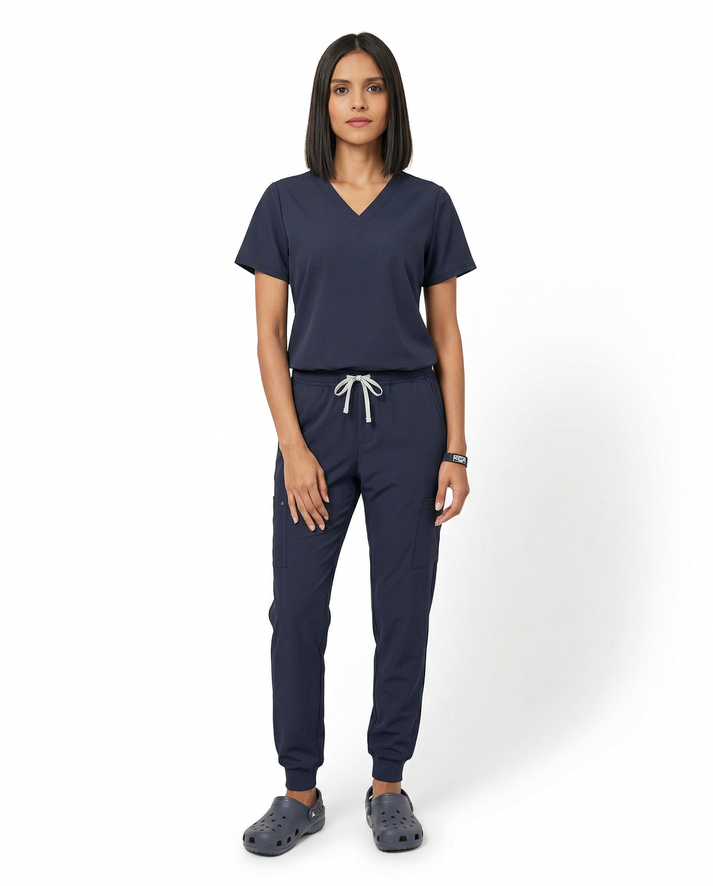Ensemble de Sarraus Médicaux Bleu Foncé Col en V
